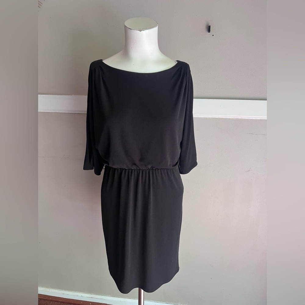 Jessica Simpson Black Long-Sleeve Boatneck Dress